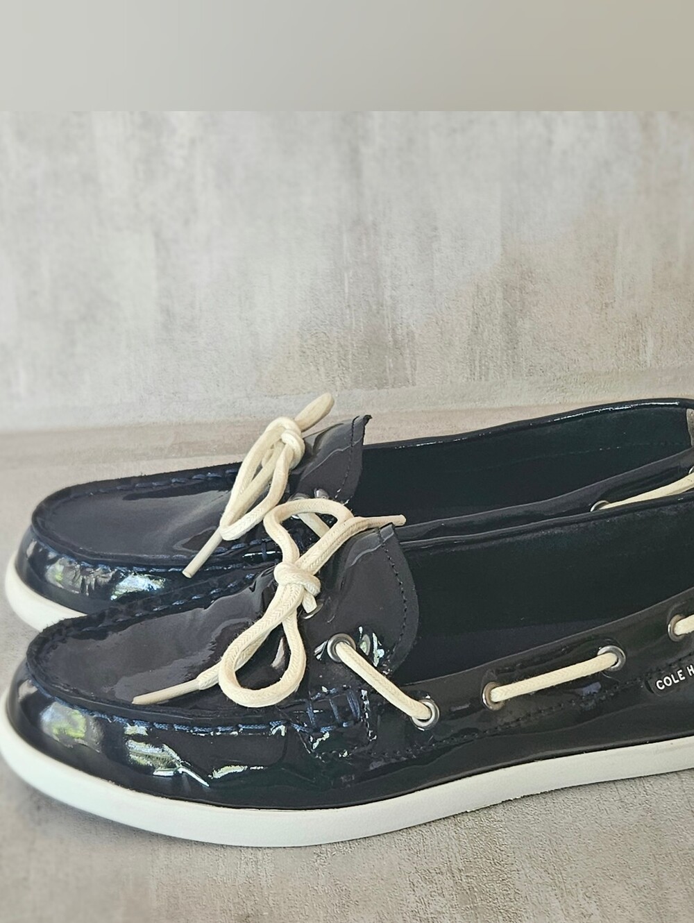Cole Haan Women's Patent Leather Boat Shoes Loafers Black Size 8 B - Picture 4 of 15